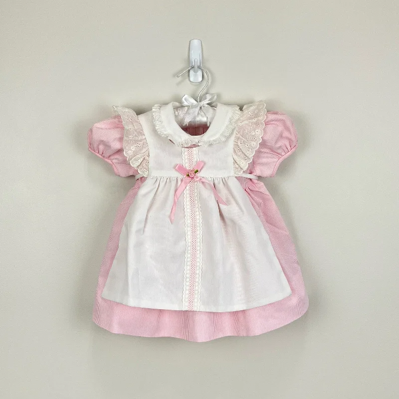 Vintage Sylvia Whyte Pink Pinafore Dress Large USA