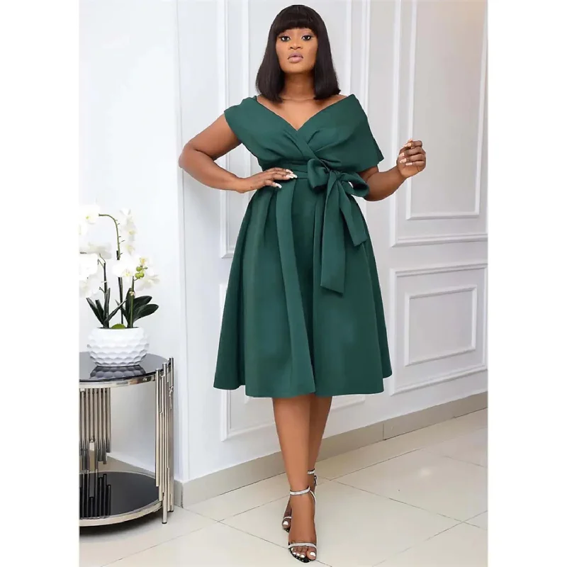 Women's V-Neck Elegant A-Line Dress