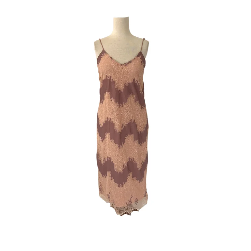 ZARA Pink & Purple Lace Slip Dress | Brand New |