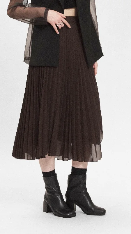 Layered Pleat Skirt silk skirt luxurious