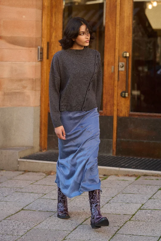 FIJI MAXI SKIRT BLUE pleated skirt texture