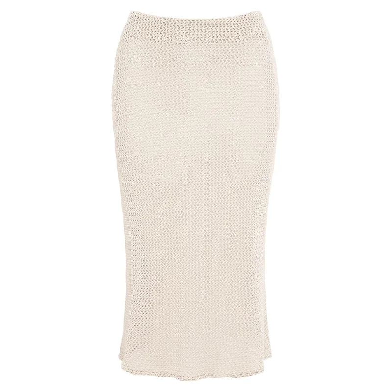 Bone Crochet Slip Skirt floral skirt print