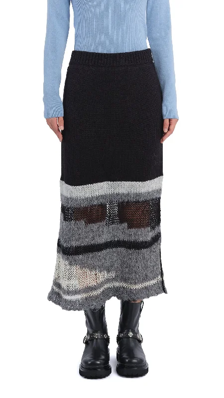 Mix Yarn Knit Skirt low waist skirt