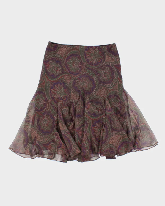 Ralph Lauren Paisley Pattern Skirt - M high slit skirt