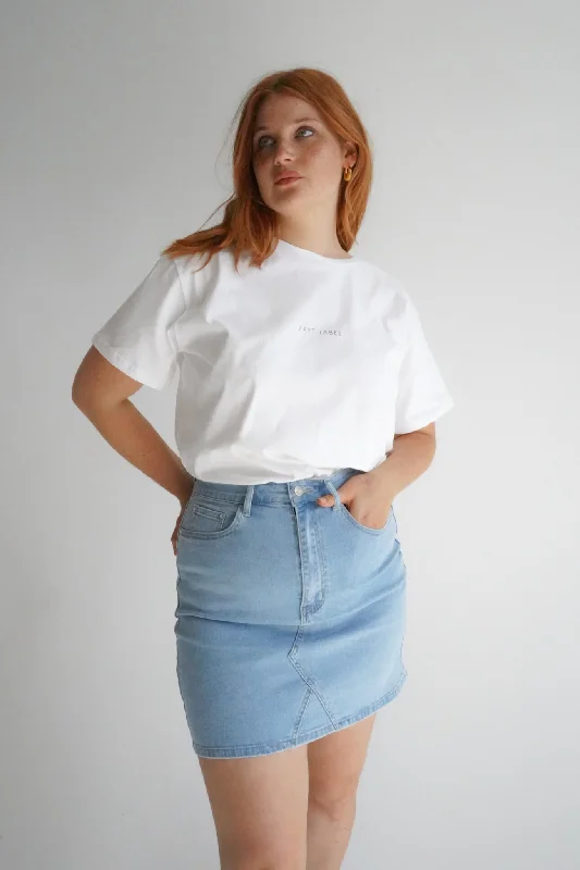 TAYO DENIM SKIRT BLUE WASH corduroy skirt cozy