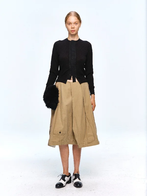 Upside Down Midi Skirt Chinos Wide chiffon skirt floaty