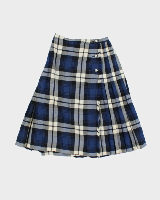 Vintage The Bay Wool Check Skirt - XS zip skirt side