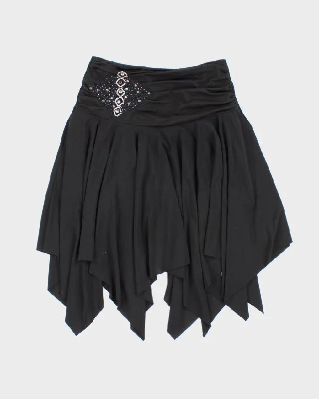 Y2k 00s Beaded Ruffle Skirt - S leather skirt modern