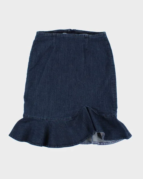 Y2k 00s Laura Ashley Fish Tale Denim Skirt - S leather skirt sleek