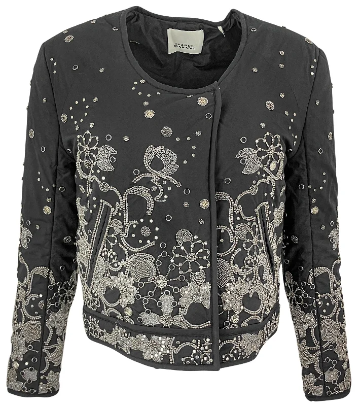 Isabel Marant Dolli Jacket in Black Notch Collar Jacket Peter Pan Collar Jacket Cowl Neck Jacket Isabel Marant Dolli Jacket in Black Notch Collar Jacket Peter Pan Collar Jacket Cowl Neck Jacket