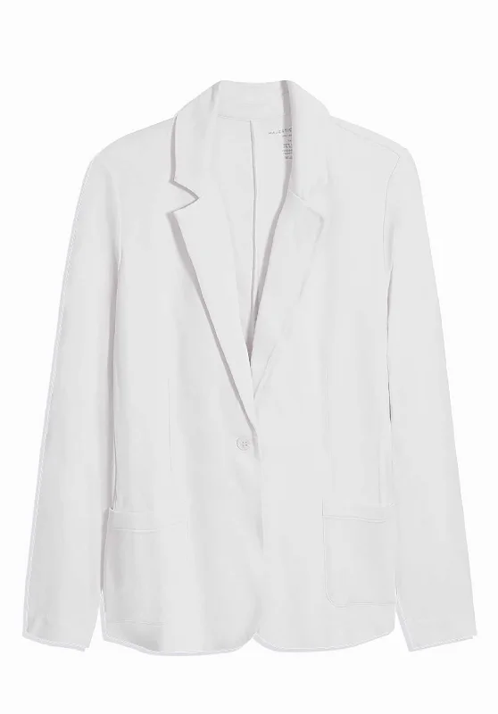 Jacket M003-fve046 White Hooded Jacket Caped Jacket Shawl Collar Jacket