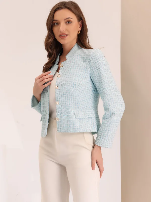 Plaid Tweed Blazer Long Sleeve Button Down Work Office Short Jacket Fitted Jacket Loose Jacket Oversized Jacket Plaid Tweed Blazer Long Sleeve Button Down Work Office Short Jacket Fitted Jacket Loose Jacket Oversized Jacket