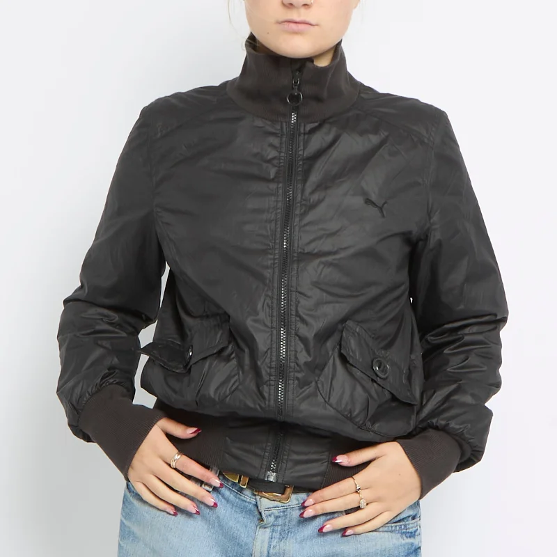 Puma Polo Neck Bomber Jacket - UK 10 Faux Fur Jacket Real Fur Jacket Shearling Jacket