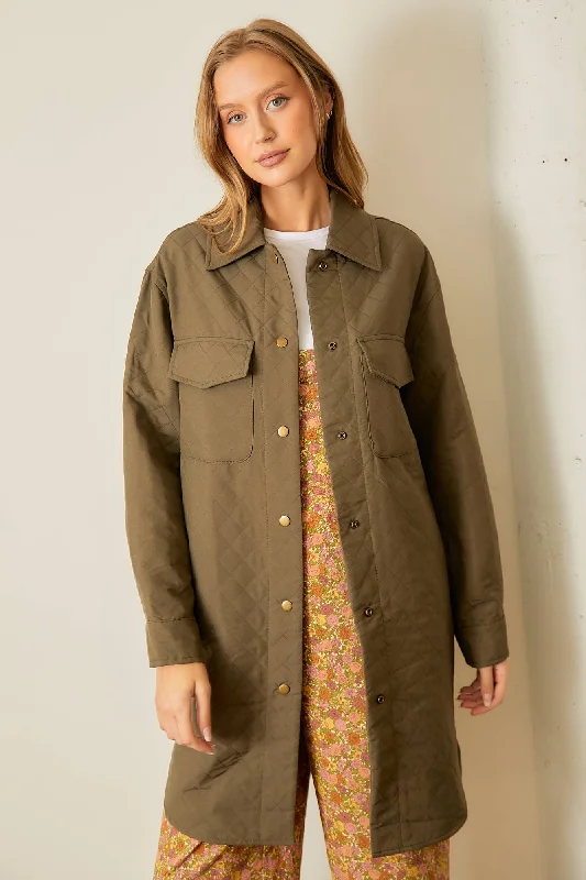Olive Quilted Jacket Plaid Jacket Tartan Jacket Houndstooth Jacket