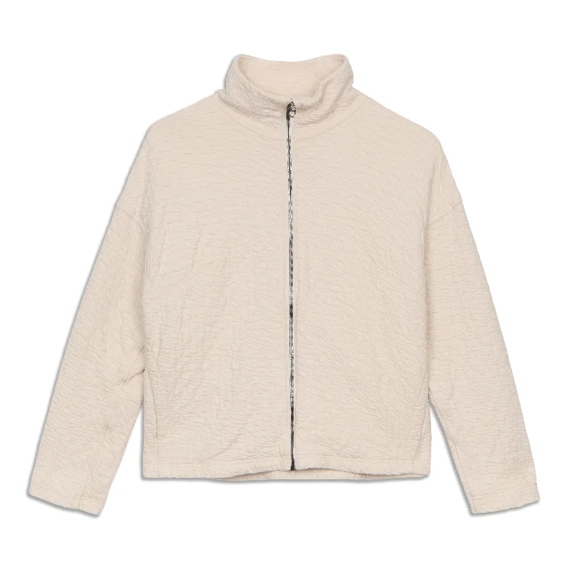 Rippled Full Zip Jacket - Resale Herringbone Jacket Checkered Jacket Solid Jacket