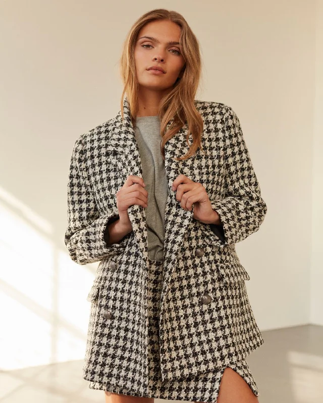 EVIESW JACKET - Black checked Cardigan Sweater Pullover