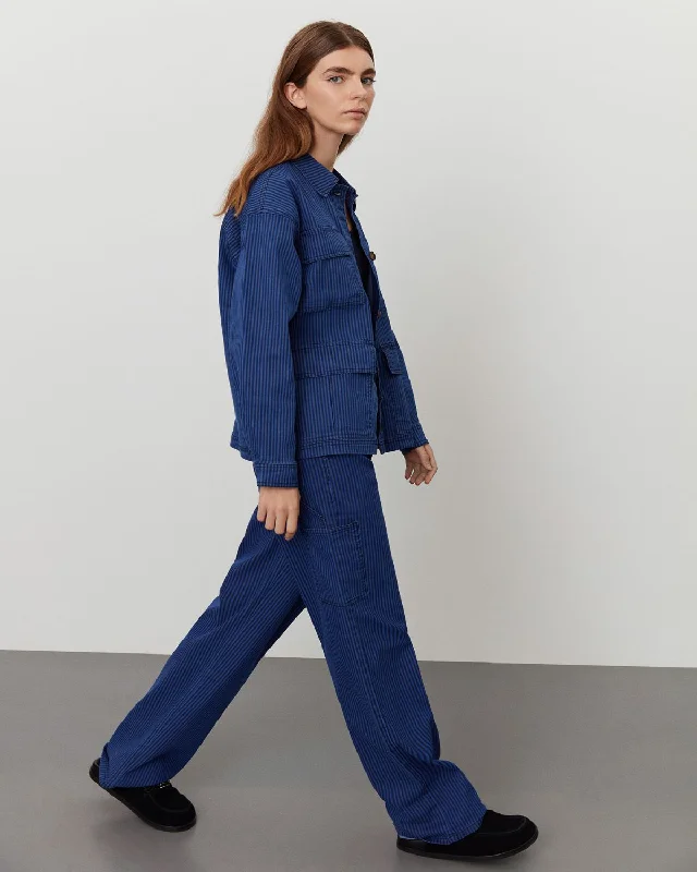 LYNNSW JACKET - Cobalt Striped Corduroy Jacket Velvet Jacket Brocade Jacket