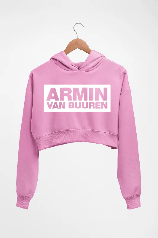 Armin Van Buuren Crop HOODIE FOR WOMEN Hoodie with Typography Text Message
