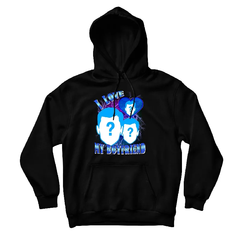I Love My Boyfriend Custom Unisex Hoodie Hoodie with Hem Lace Feminine Delicate