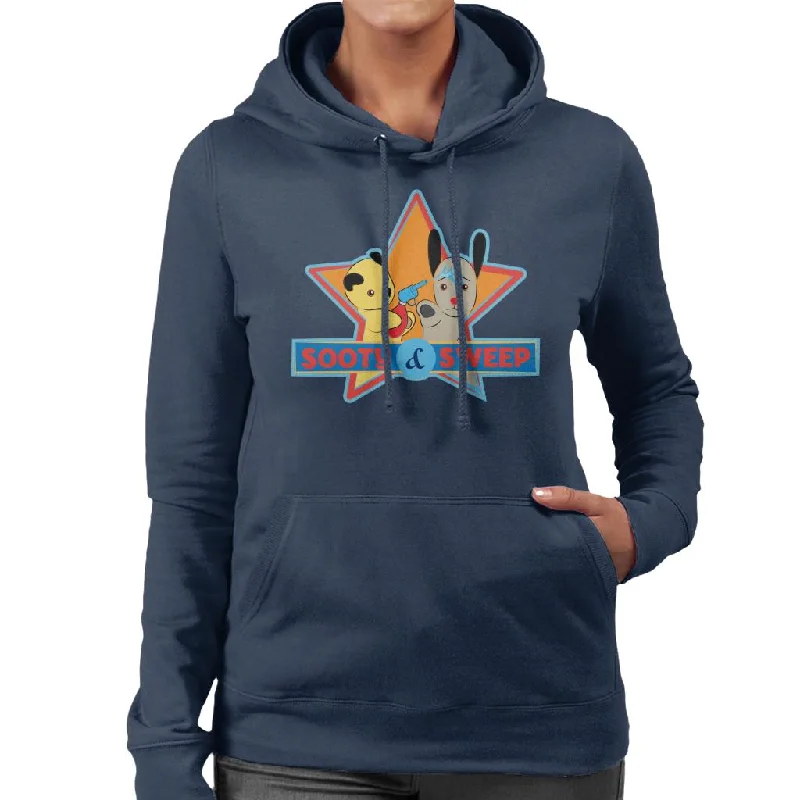 Sooty & Sweep Cartoon Water Sprayer Women's Hooded Sweatshirt Hoodie with V-Neck Classic Versatile Sooty & Sweep Cartoon Water Sprayer Women's Hooded Sweatshirt Hoodie with V-Neck Classic Versatile