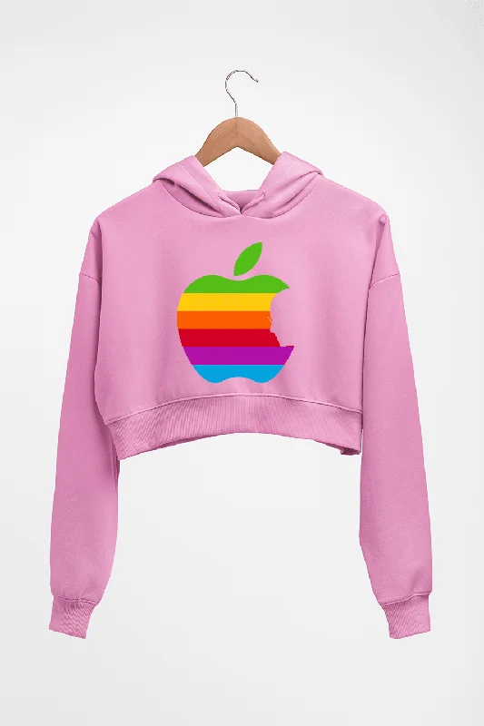 Steve Jobs Apple Crop HOODIE FOR WOMEN Hoodie with Ribbed Hem Stretchable Secure