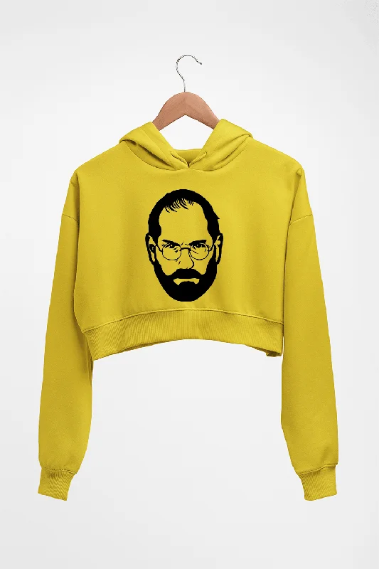 Steve Jobs Crop HOODIE FOR WOMEN Hoodie with Patch Decorative Personalized