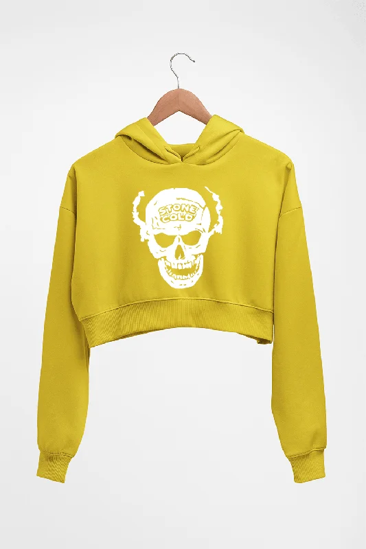 Stone Cold Steve Austin (WWE) Crop HOODIE FOR WOMEN Hoodie with Hem Raw Edge Edgy Unfinished