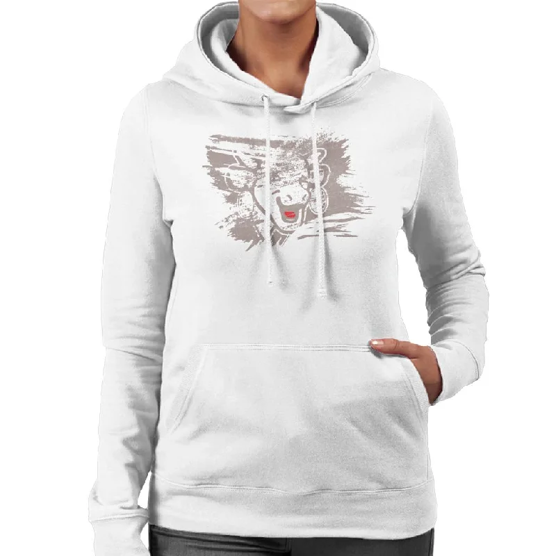 The Laughing Cow Brushstroke Women's Hooded Sweatshirt Hoodie Crop Top Short Trendy
