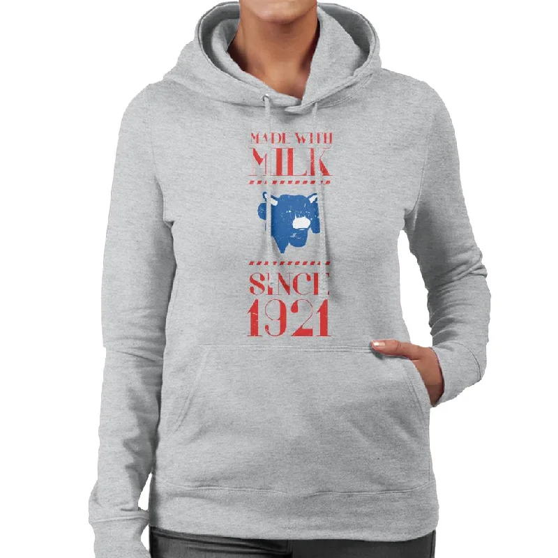The Laughing Cow Made With Milk Since 1921 Women's Hooded Sweatshirt Hoodie with Color Block Contrast Stylish The Laughing Cow Made With Milk Since 1921 Women's Hooded Sweatshirt Hoodie with Color Block Contrast Stylish