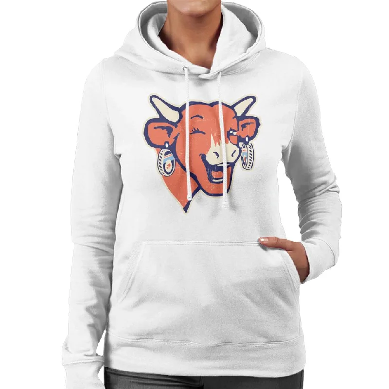 The Laughing Cow Winking Logo Women's Hooded Sweatshirt Graphic Hoodie Design Print