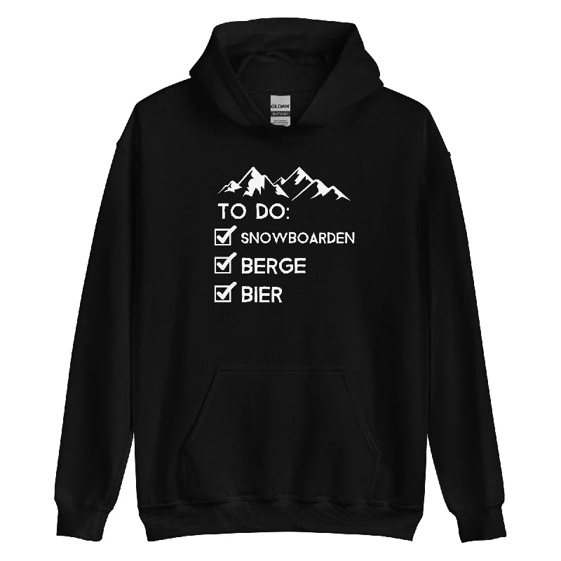 To Do Liste - Snowboarden, Berge, Bier - Unisex Hoodie Hoodie with Sequins Glamorous Eye-catching To Do Liste - Snowboarden, Berge, Bier - Unisex Hoodie Hoodie with Sequins Glamorous Eye-catching