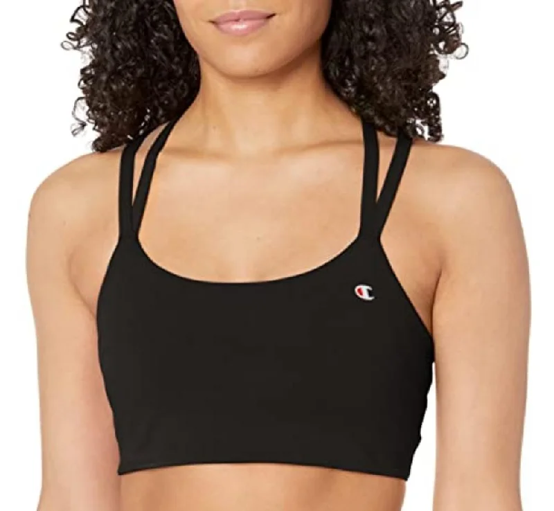 Champion womens The Authentic Strappy Sports Bra, Black, X-Large US Seamless Sports Bra