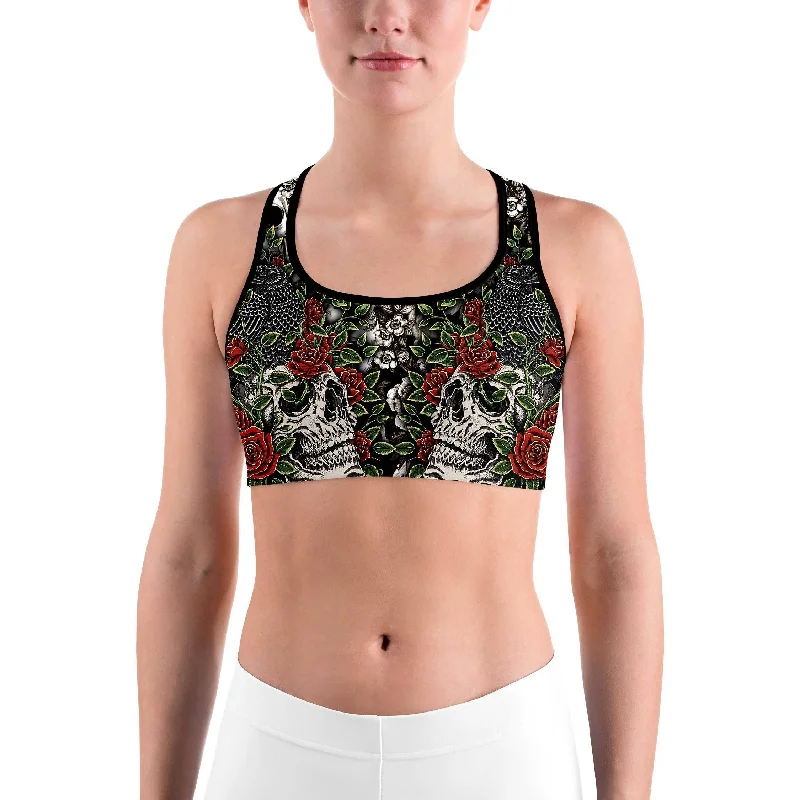 Skulls & Roses Sports bra Sexy Underwire Bra