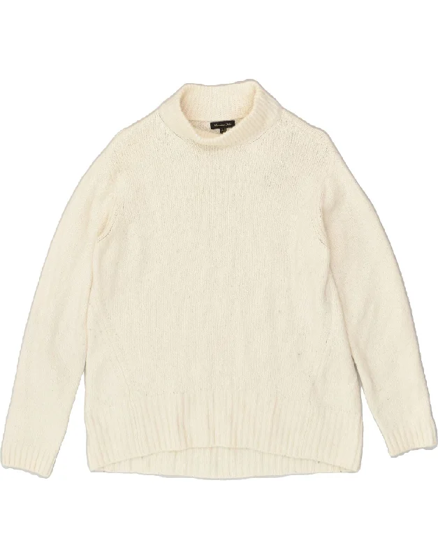 MASSIMO DUTTI Womens Turtle Neck Jumper Sweater UK 6 XS Off White Wool Ribbed Striped Patterned MASSIMO DUTTI Womens Turtle Neck Jumper Sweater UK 6 XS Off White Wool Ribbed Striped Patterned