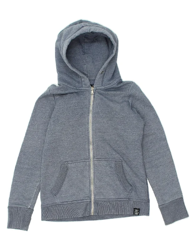 SUPERDRY Womens Zip Hoodie Sweater UK 14 Large Blue Cotton High Neck Crew Neck V-Neck