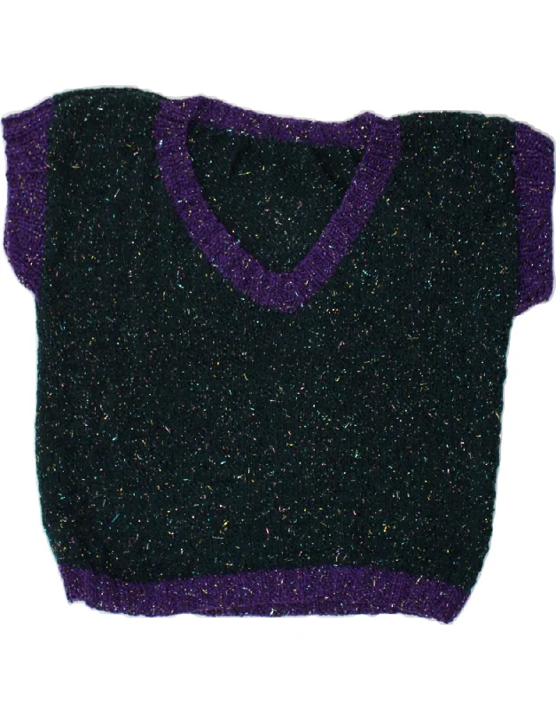 VINTAGE Womens Short Sleeve V-Neck Jumper Sweater UK 16 Large Green Cashmere Blend Cotton Blend Poly Blend VINTAGE Womens Short Sleeve V-Neck Jumper Sweater UK 16 Large Green Cashmere Blend Cotton Blend Poly Blend