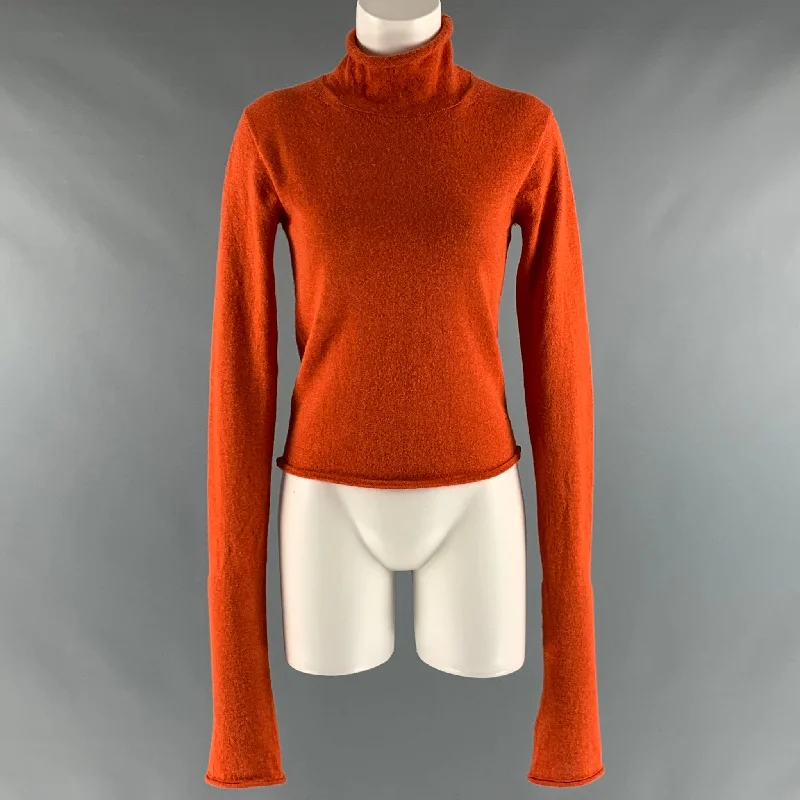 ACNE STUDIOS Size S Orange Alpaca  Wool Turtleneck Pullover Oversized Cozy Pullover