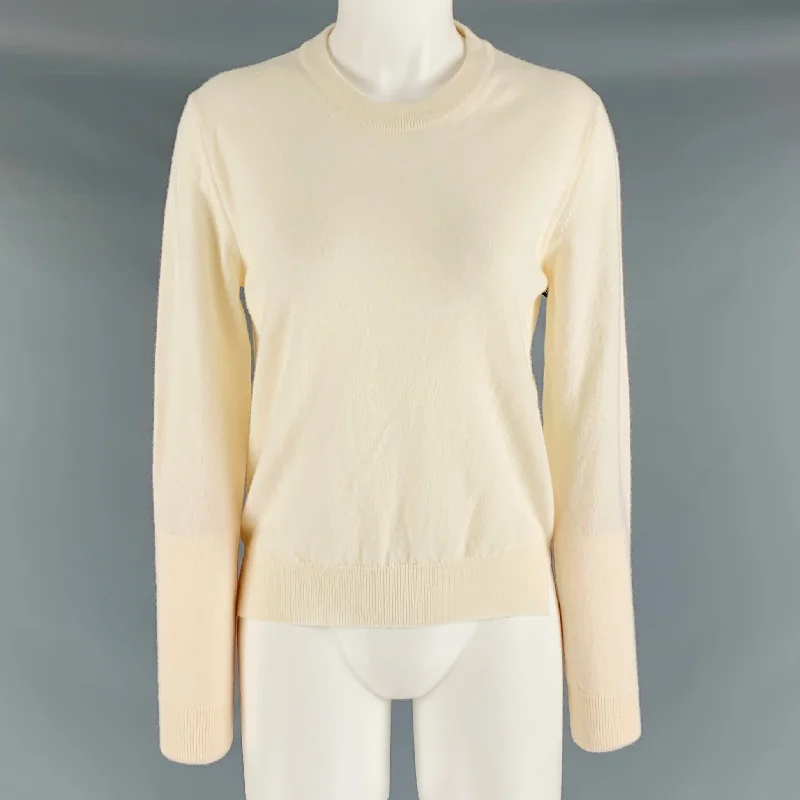 MAISON MARGIELA Size M Cream Crew-Neck Pullover Thick Cable Knit